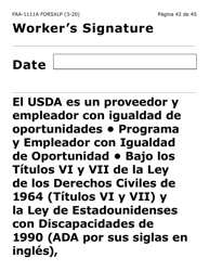 Formulario FAA-1111A-SXLP Hoja Para Verificar La Declaracion Del Participante (Letra Extra Grande) - Arizona (Spanish), Page 42