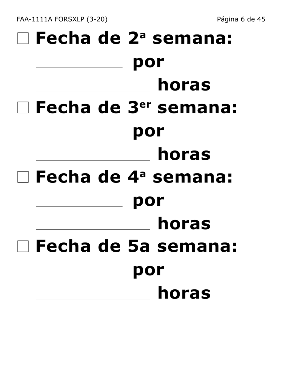 Formulario FAA-1111A-SXLP Hoja Para Verificar La Declaracion Del Participante (Letra Extra Grande) - Arizona (Spanish), Page 6