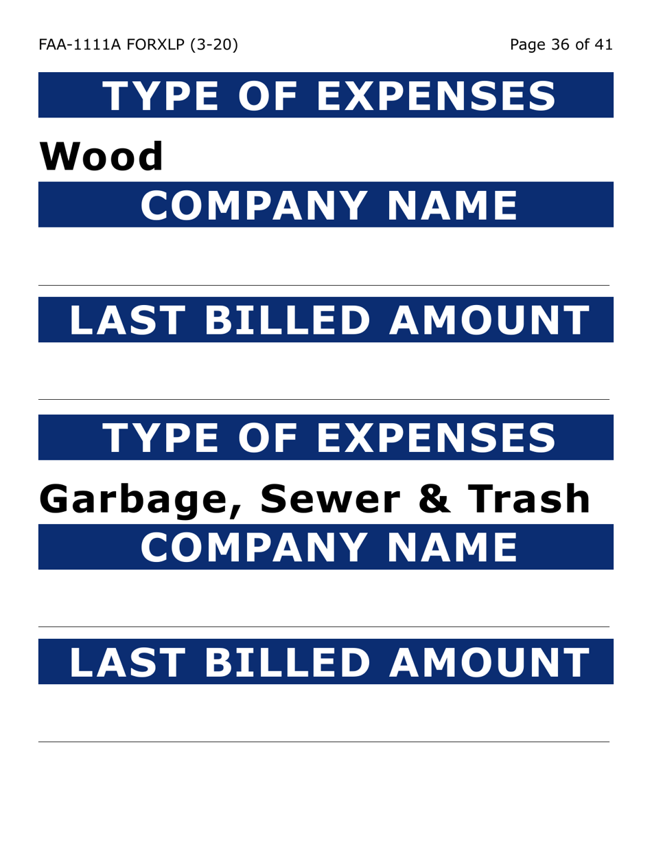 Form FAA-1111A-XLP Participant Statement Verification Worksheet (Extra Large Print) - Arizona, Page 36
