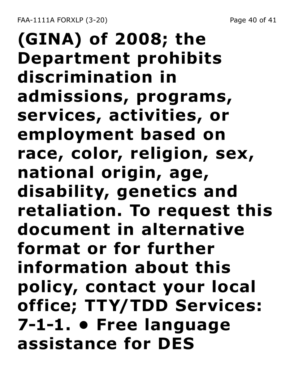 Form FAA-1111A-XLP Participant Statement Verification Worksheet (Extra Large Print) - Arizona, Page 40