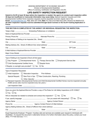 Document preview: Form LCR-1033A Life-Safety Inspection Request - Arizona