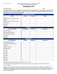 Document preview: Form DDD-0221A Spending Plan - Arizona