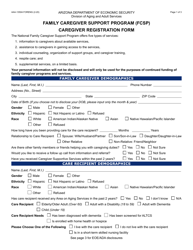 Document preview: Form AAA-1350A Family Caregiver Support Program (Fcsp) Caregiver Registration Form - Arizona