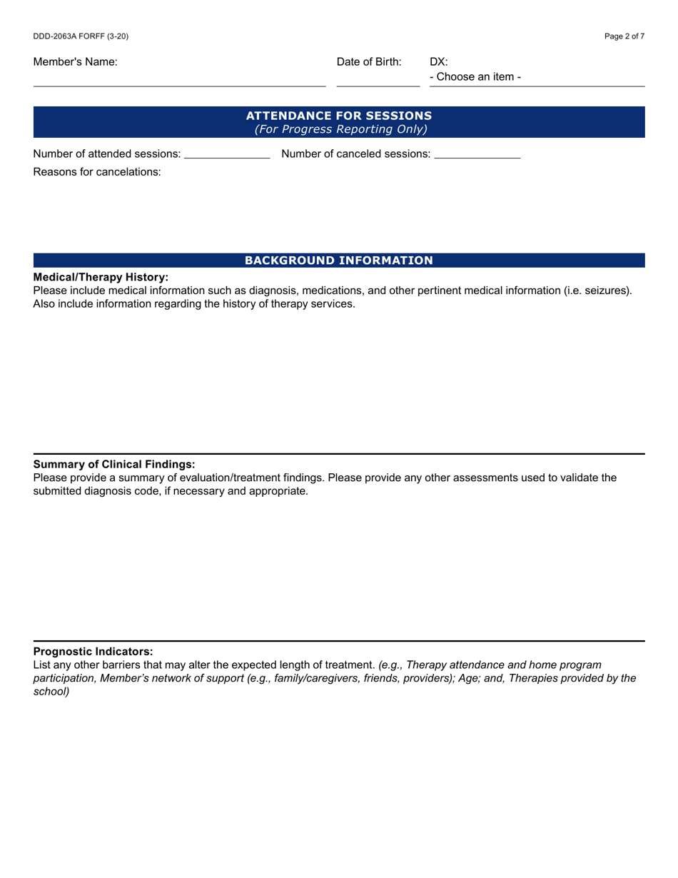 Form DDD-2063A Ongoing Quarterly Progress Report (Qpr) Plan of Care / Treatment Plan: Certification / Recertification - Arizona, Page 2