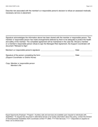 Form DDD-1530A Managed Risk Agreement Services and/or Placement - Arizona, Page 2