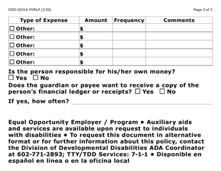 Form DDD-0221A-LP Spending Plan (Large Print) - Arizona, Page 3