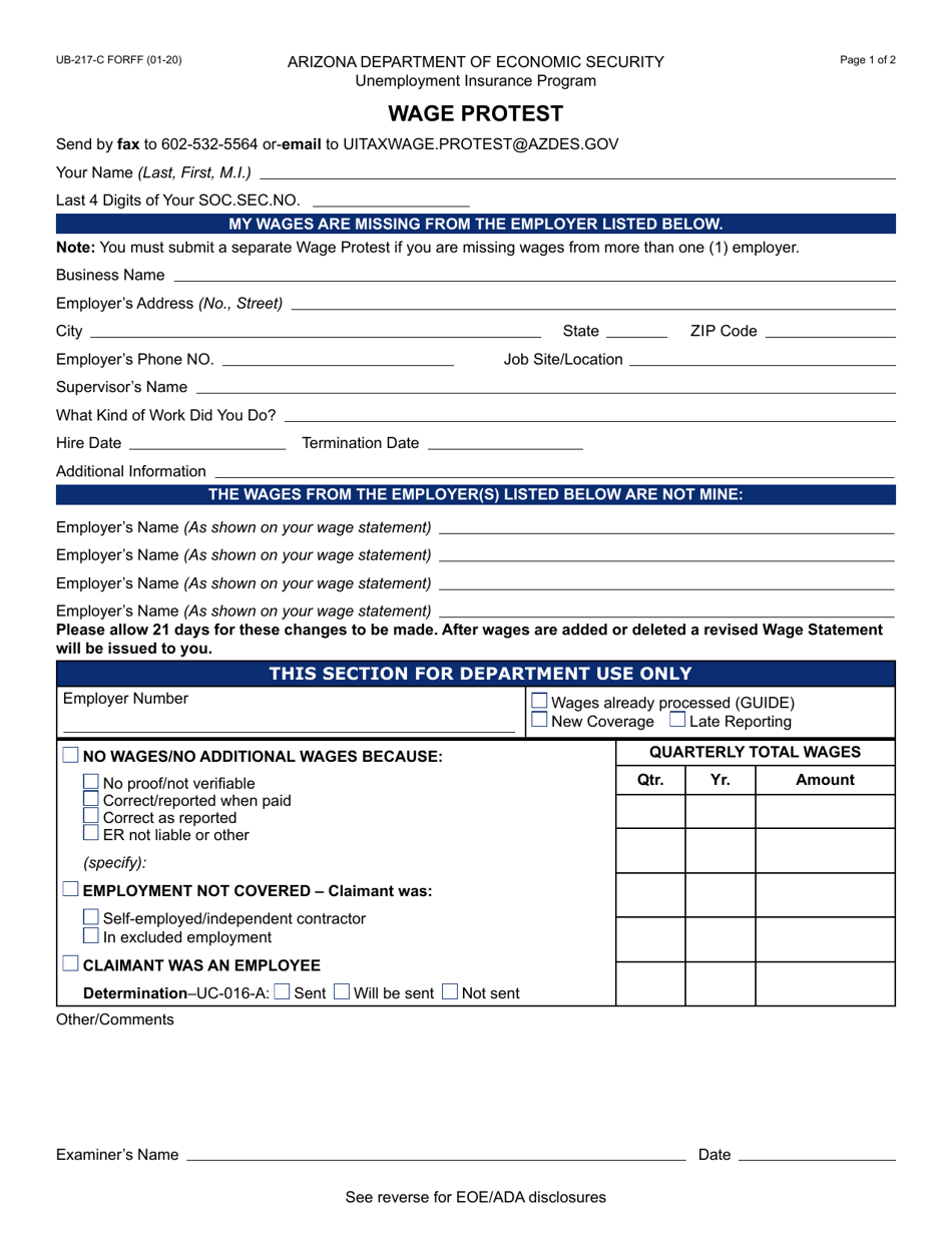 Form UB-217-C - Fill Out, Sign Online and Download Fillable PDF ...