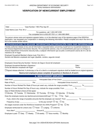 Document preview: Form FAA-0053A Verification of New/Current Employment - Arizona