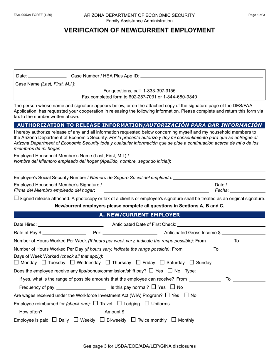 Form FAA-0053A - Fill Out, Sign Online and Download Fillable PDF ...