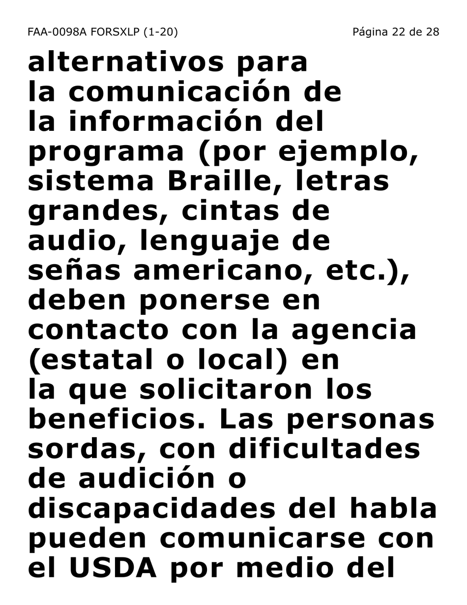 Formulario FAA-0098A-SXLP Solicitud De Apelacion (Letra Extra Grande) - Arizona (Spanish), Page 22