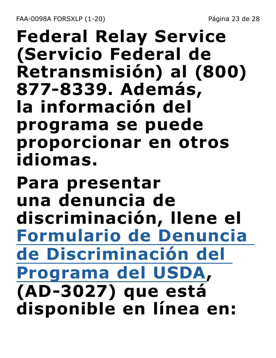Formulario FAA-0098A-SXLP Solicitud De Apelacion (Letra Extra Grande) - Arizona (Spanish), Page 23
