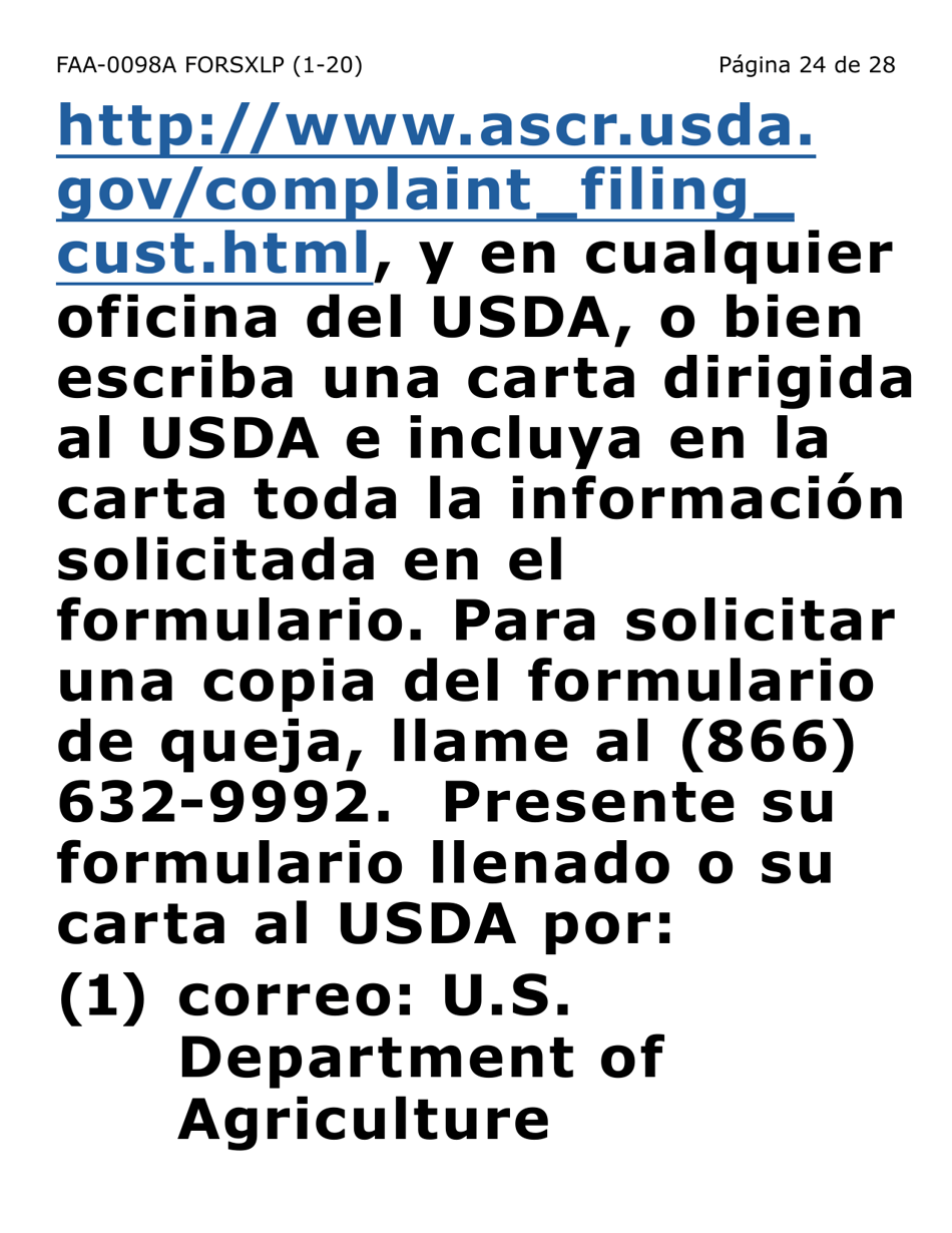 Formulario FAA-0098A-SXLP Solicitud De Apelacion (Letra Extra Grande) - Arizona (Spanish), Page 24