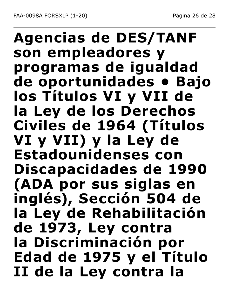 Formulario FAA-0098A-SXLP Solicitud De Apelacion (Letra Extra Grande) - Arizona (Spanish), Page 26