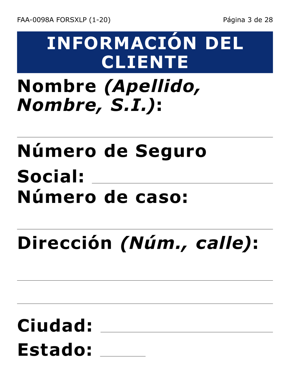 Formulario FAA-0098A-SXLP Solicitud De Apelacion (Letra Extra Grande) - Arizona (Spanish), Page 3