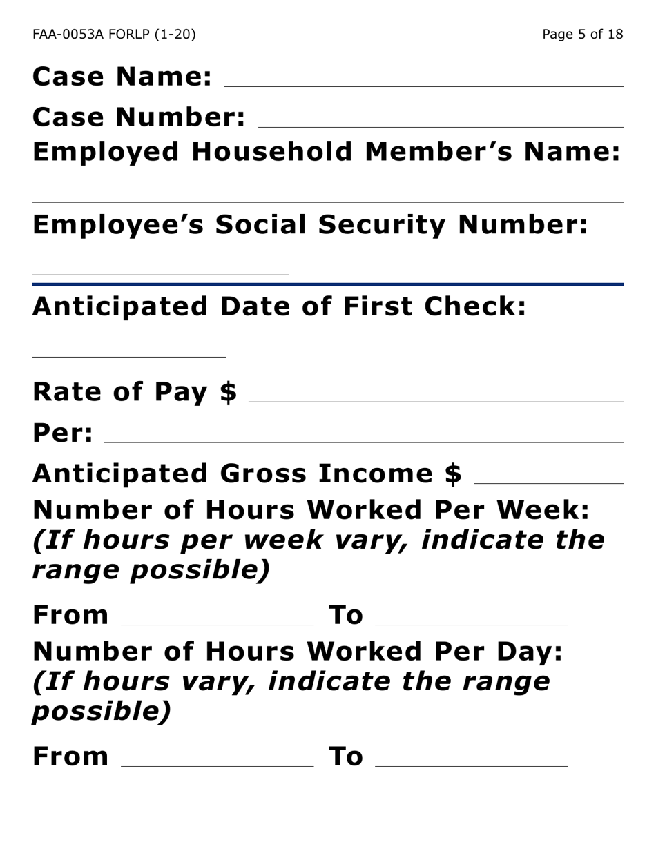 Form FAA-0053A-LP Verification of New / Current Employment (Large Print) - Arizona, Page 5