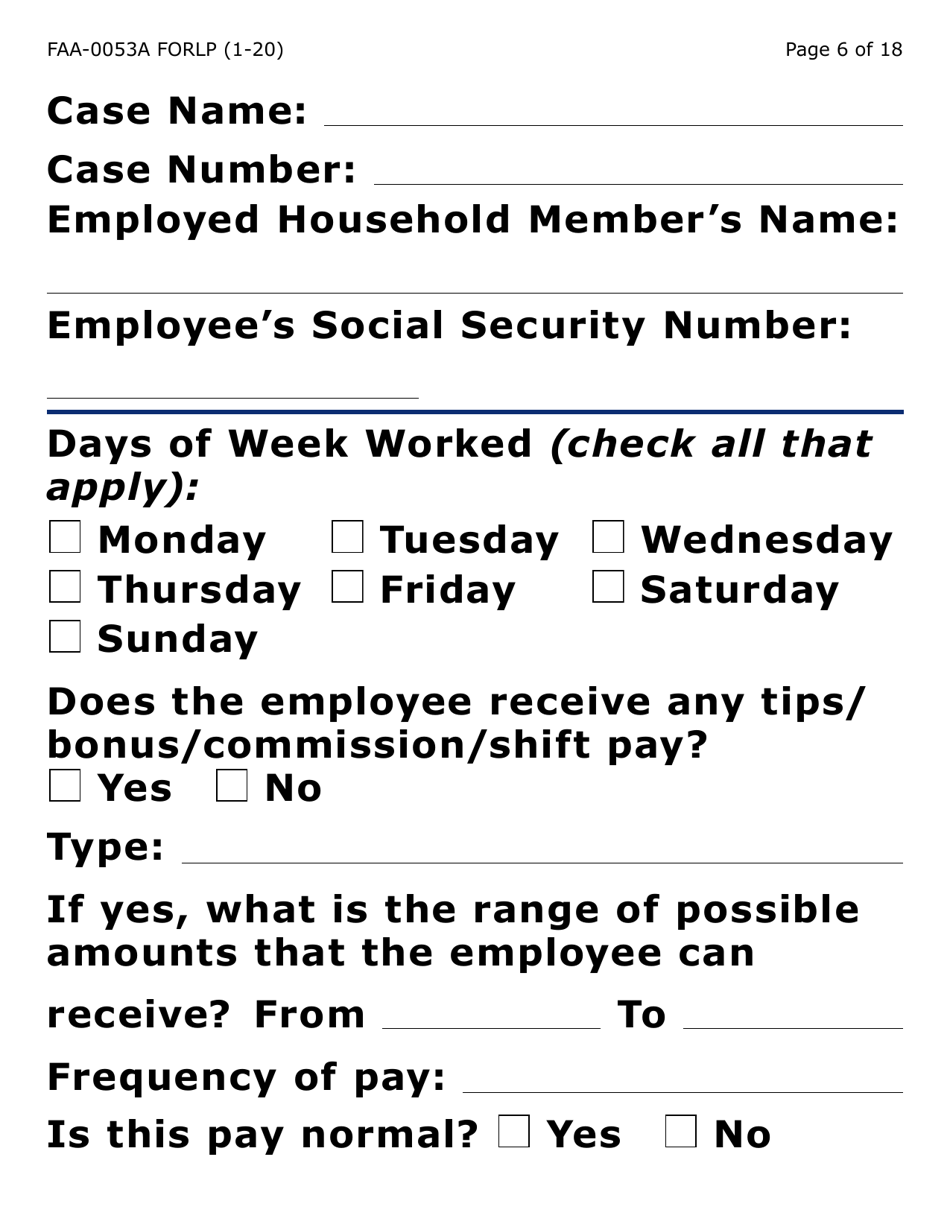 Form FAA-0053A-LP Verification of New / Current Employment (Large Print) - Arizona, Page 6