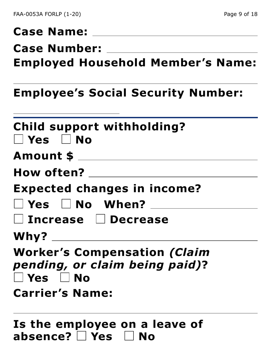 Form FAA-0053A-LP Verification of New / Current Employment (Large Print) - Arizona, Page 9