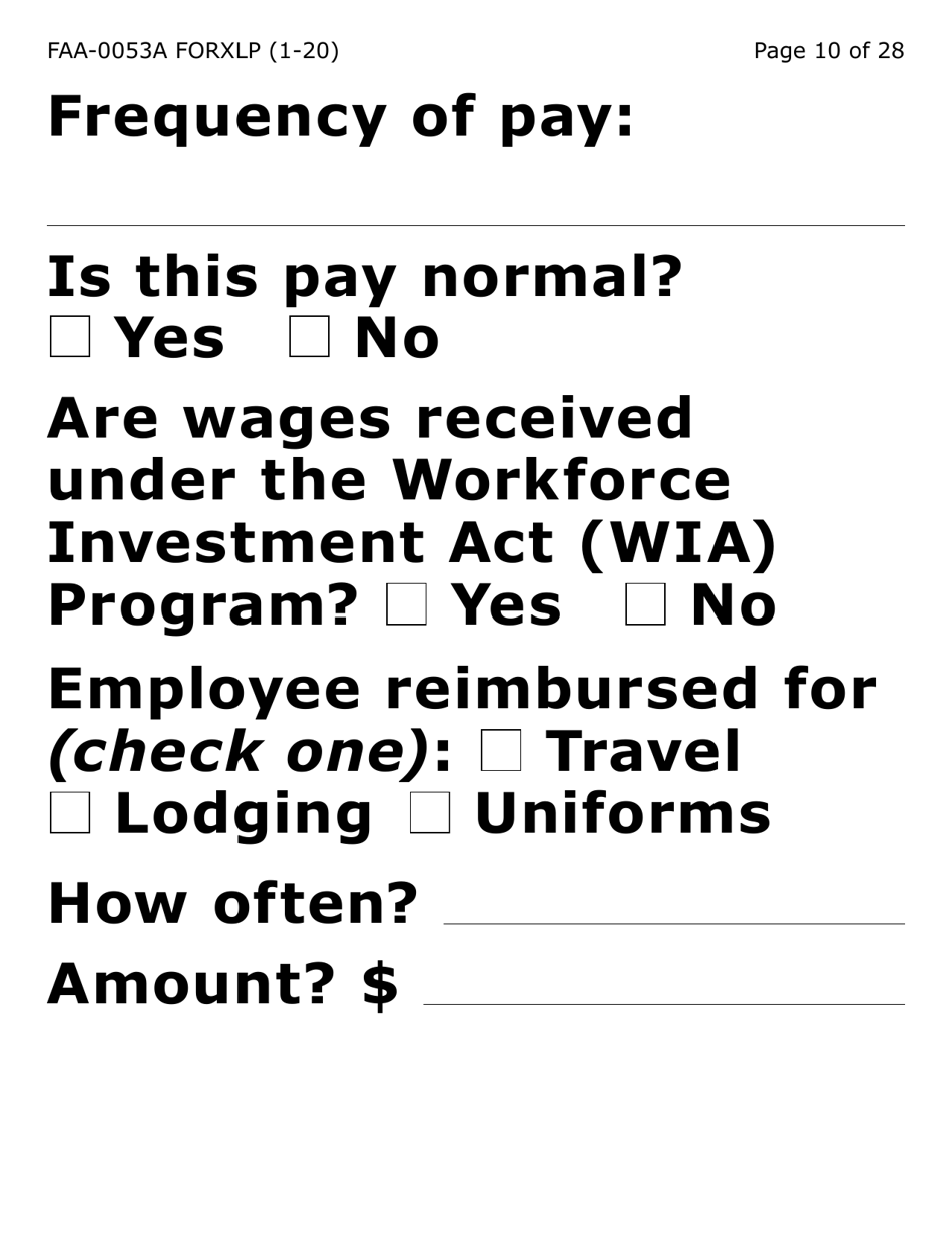 Form FAA-0053A-XLP Verification of New / Current Employment (Extra Large Print) - Arizona, Page 10