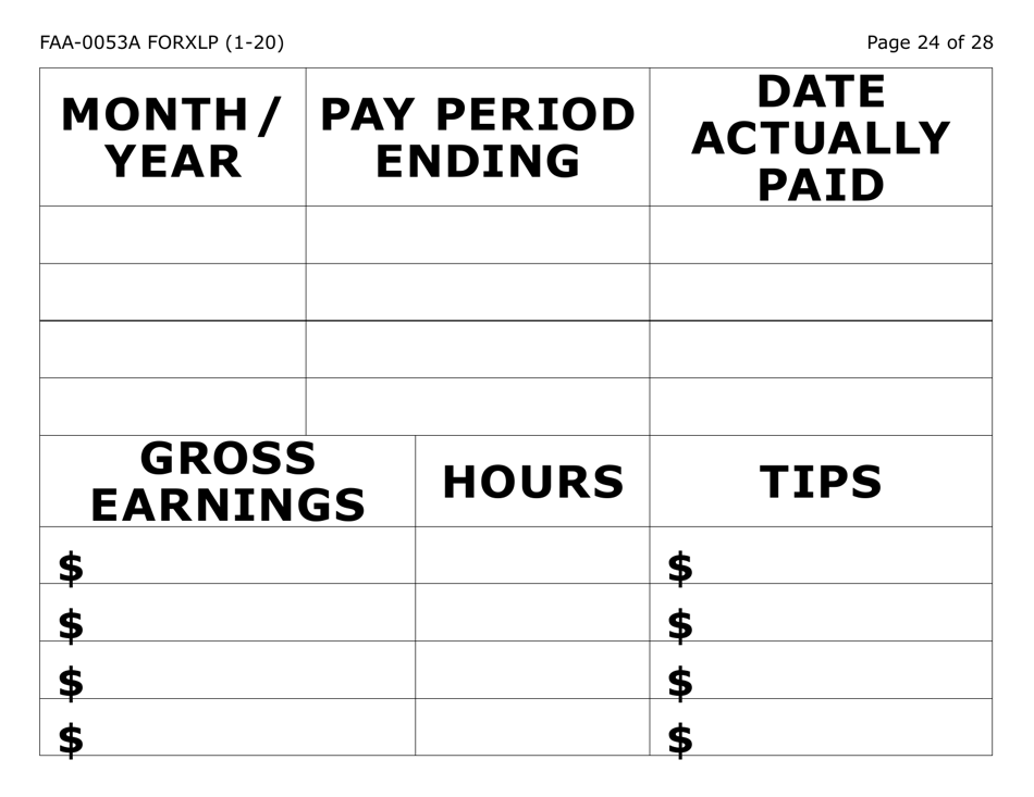 Form FAA-0053A-XLP Verification of New / Current Employment (Extra Large Print) - Arizona, Page 24