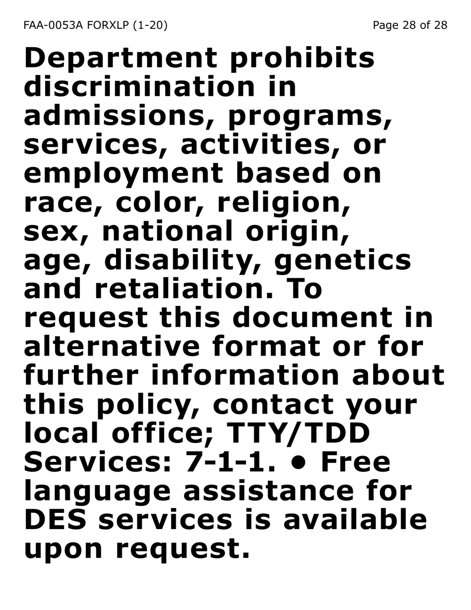 Form FAA-0053A-XLP Verification of New / Current Employment (Extra Large Print) - Arizona, Page 28