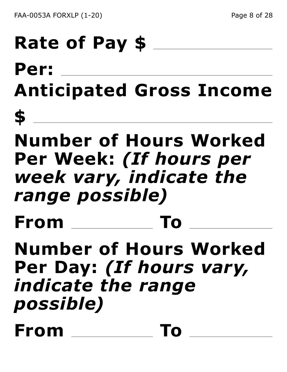 Form FAA-0053A-XLP Verification of New / Current Employment (Extra Large Print) - Arizona, Page 8
