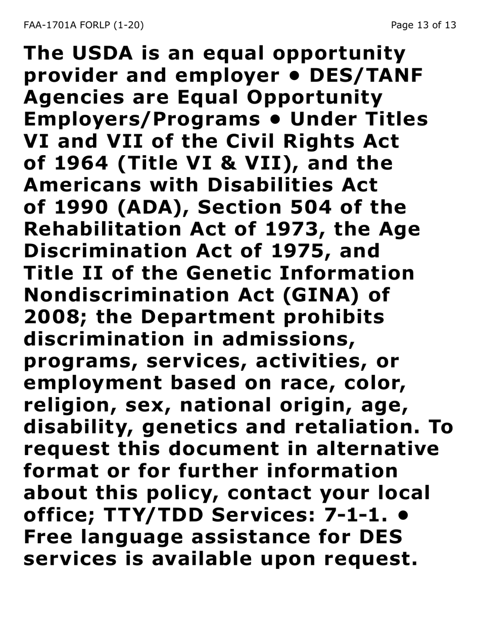 Form FAA-1701A-LP Verification of Terminated Employment (Large Print) - Arizona, Page 13