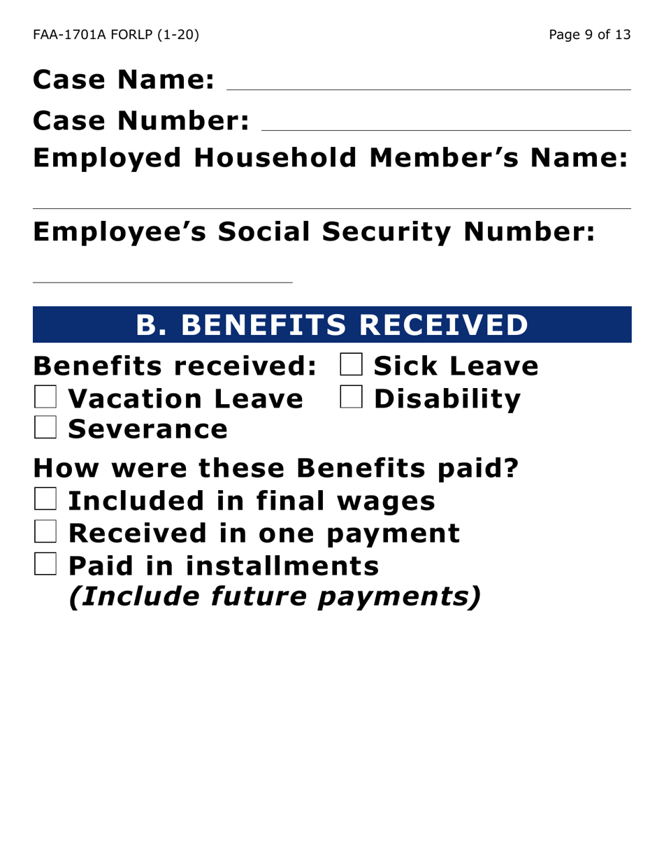Form FAA-1701A-LP Verification of Terminated Employment (Large Print) - Arizona, Page 9