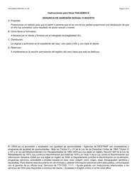 Formulario FAA-0260A-S Denuncia De Agresion Sexual O Incesto - Arizona (Spanish), Page 2