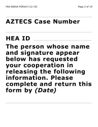 Form FAA-0065A-XLP Verification of Living Arrangements/Residential Address (Extra Large Print) - Arizona, Page 2