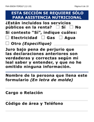 Formulario FAA-0065A-SLP Verificacion De Situacion De Residencia/Direccion Residencial (Letra Grande) - Arizona (Spanish), Page 6