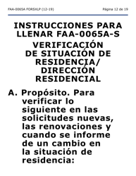 Formulario FAA-0065A-SXLP Verificacion De Situacion De Residencia/Direccion Residencial (Letra Extra Grande) - Arizona (Spanish), Page 12