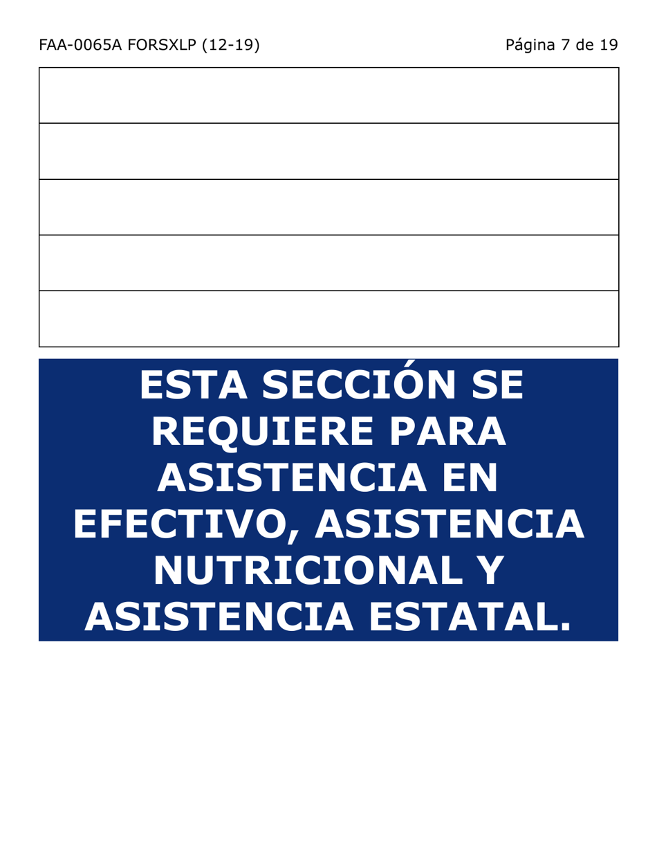Formulario FAA-0065A-SXLP Verificacion De Situacion De Residencia / Direccion Residencial (Letra Extra Grande) - Arizona (Spanish), Page 7