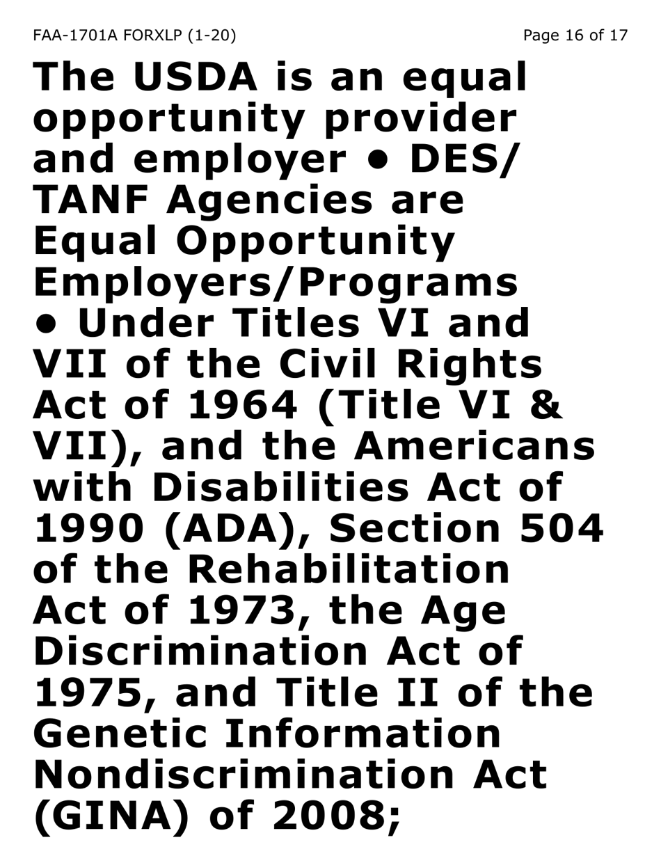 Form FAA-1701A-XLP Verification of Terminated Employment (Extra Large Print) - Arizona, Page 16