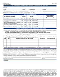Formulario ETA-081-S Solicitud Inicial De Asistencia Para Desempleados Por Desastre - Arizona (Spanish), Page 2