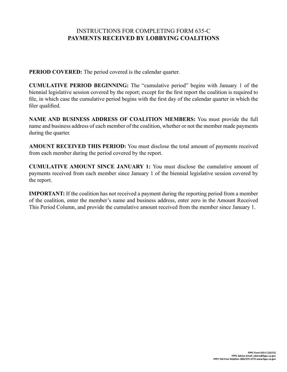 Attachment 635-C Payments Received by Lobbying Coalitions - California, Page 3