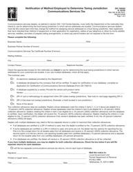 Form DR-700020 Notification of Method Employed to Determine Taxing Jurisdiction - Florida