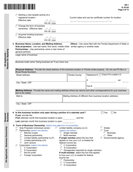 Form DR-1 Florida Business Tax Application - Florida, Page 2