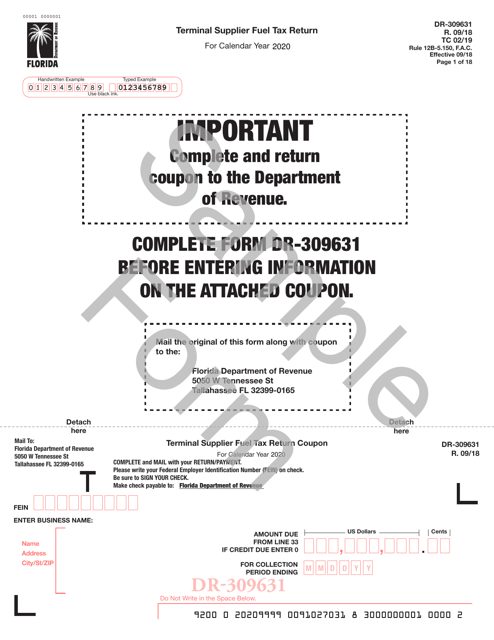 Form DR-309631 2020 Printable Pdf