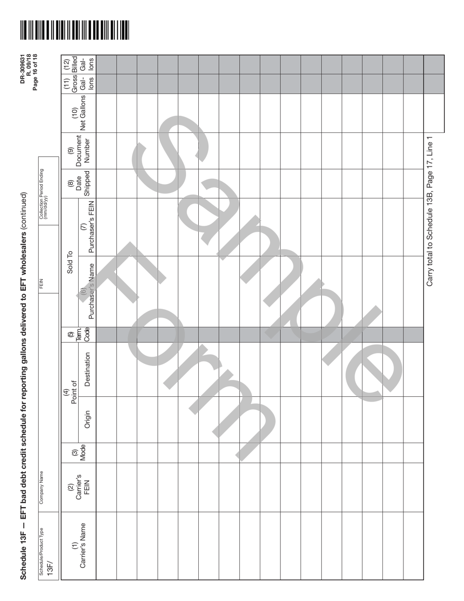 Form DR-309631 Terminal Supplier Fuel Tax Return - Florida, Page 16