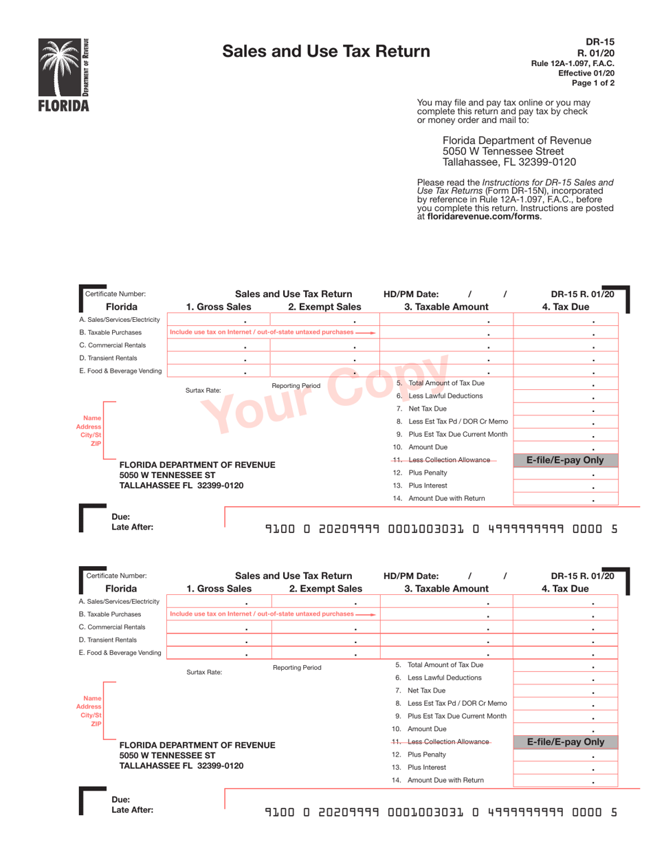 Form DR 15 Fill Out Sign Online And Download Printable PDF Florida 