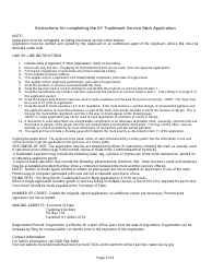 Trademark/Service Mark Application Form - Kentucky, Page 3