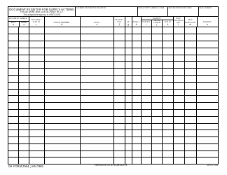 Document preview: DA Form 2064 Document Register for Supply Actions