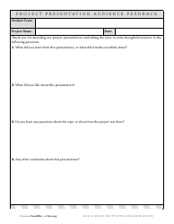 Document preview: Project Presentation Audience Feedback Form - Buck Institute for Education