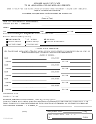Form CC-9 &quot;Assumed Name Certificate for an Unincorporated Business or Profession&quot; - Tarrant County, Texas