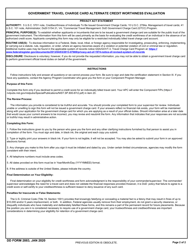 DD Form 2883 Government Travel Charge Card Alternate Credit Worthiness Evaluation, Page 2