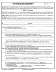 DD Form 2910 Victim Reporting Preference Statement