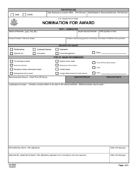 Form DS-0066 &quot;Nomination for Award&quot;