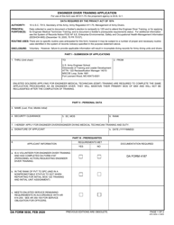 Document preview: DA Form 5030 Engineer Diver Training Application