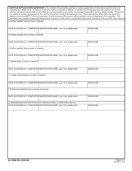 DA Form 7691 First Class Diver Qualification Worksheet, Page 3