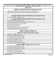 DA Form 7858 Scorecard for Operational Management Team Mi Training Strategy: Tier 3, Table VI, Crew Certification, Page 2